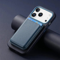 Caseles Full-Grain Leather iPhone Case with Card Holder, MagSafe Ready, Metal Buttons & Camera Bump Frame,Adrian at Caseles-iPhone 17 Pro Max, Black