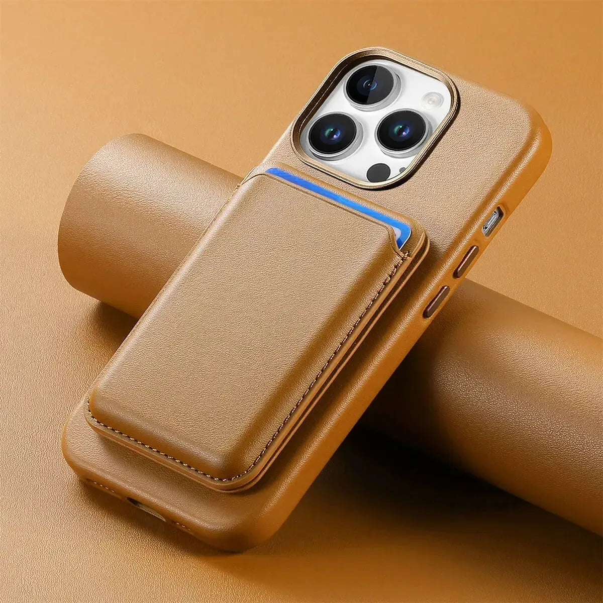 Caseles Full-Grain Leather iPhone Case with Card Holder, MagSafe Ready, Metal Buttons & Camera Bump Frame,Adrian at Caseles-iPhone 16 Pro Max, Andrew-Teal
