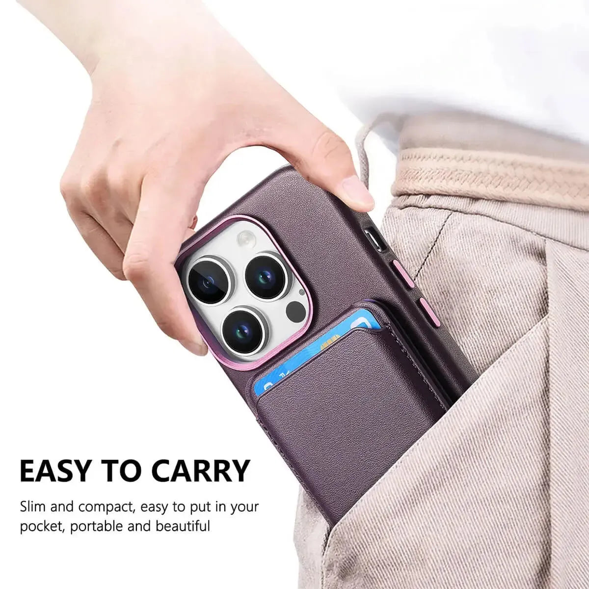 Caseles Full-Grain Leather iPhone Case with Card Holder, MagSafe Ready, Metal Buttons & Camera Bump Frame,Adrian at Caseles-iPhone 16 Pro Max, Andrew-Teal