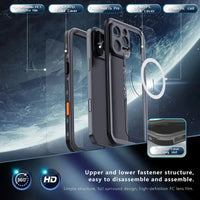 Buy IP68 Waterproof Phone Case, Support Magsafe, Built in Screen Protector, Full Body Heavy Duty Shockproof,Aiden at Caseles-iPhone 17 Pro Max, Black