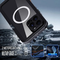 Buy IP68 Waterproof Phone Case, Support Magsafe, Built in Screen Protector, Full Body Heavy Duty Shockproof,Aiden at Caseles-iPhone 17 Pro Max, Black