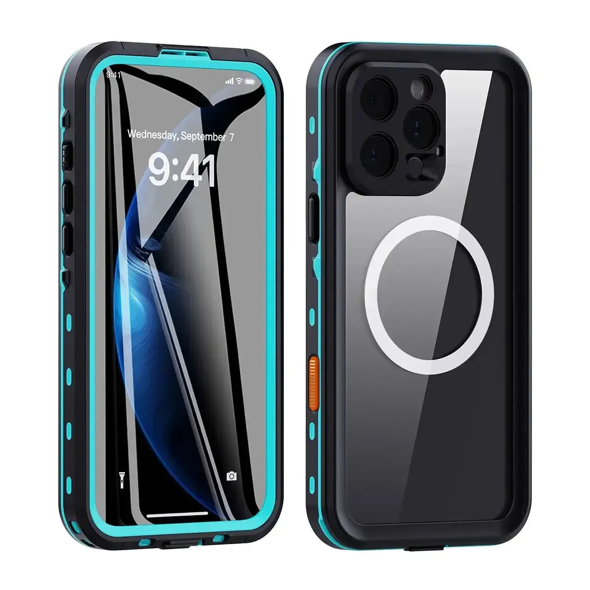 Buy IP68 Waterproof Phone Case, Support Magsafe, Built in Screen Protector, Full Body Heavy Duty Shockproof,Aiden at Caseles-iPhone 17 Pro Max, Black