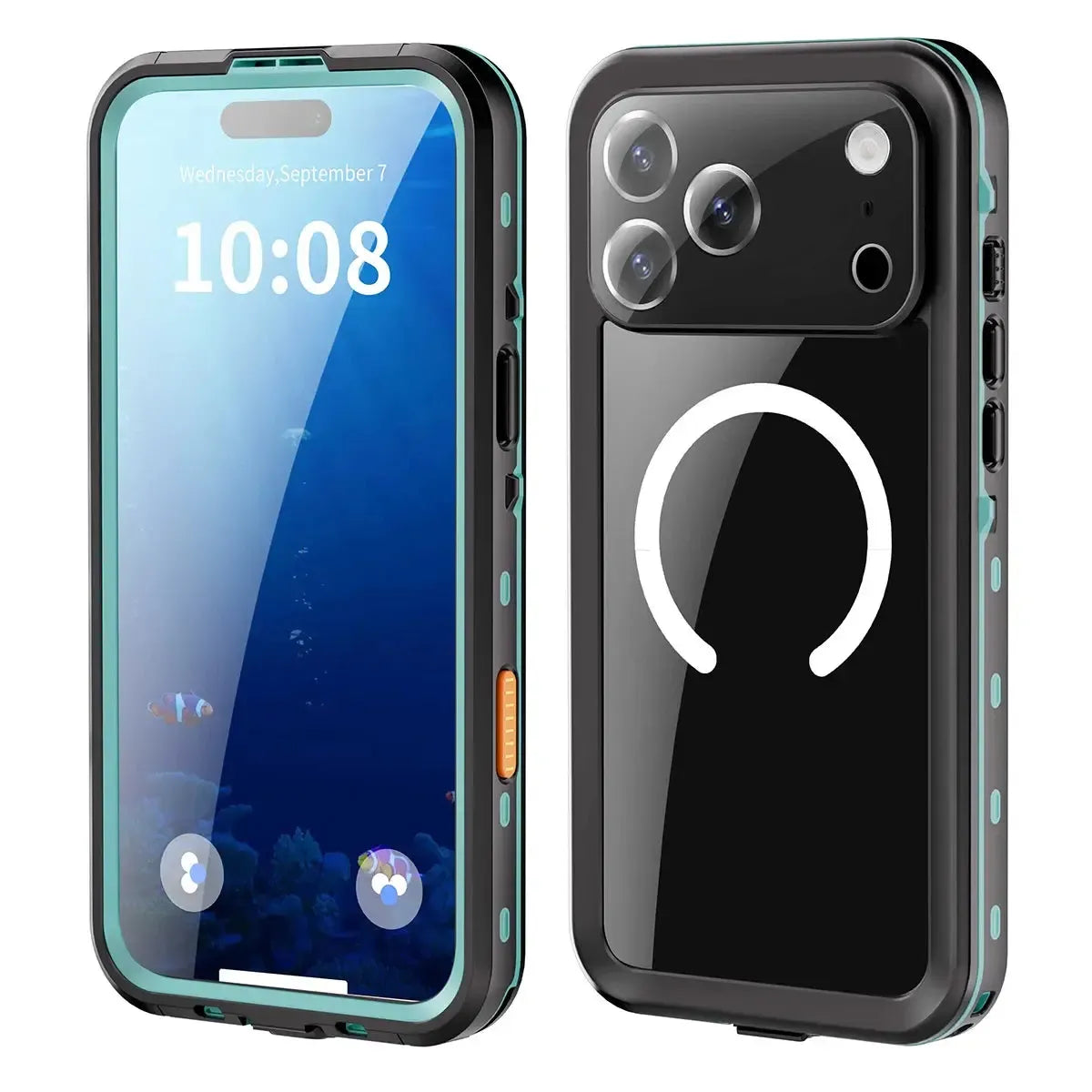 Buy IP68 Waterproof Phone Case, Support Magsafe, Built in Screen Protector, Full Body Heavy Duty Shockproof,Aiden at Caseles-iPhone 17 Pro Max, Light Green
