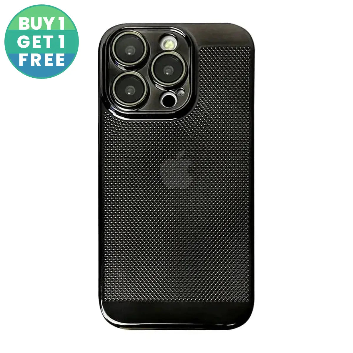 Buy Plating Breathable Heat Dissipation Mesh Cooling Case for iPhone - Alexander at Caseles-iPhone 16 Pro Max, Black
