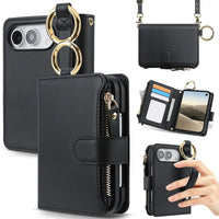 Buy Crossbody Wallet Case with Card Slots, Zipper Pocket & RFID Protection for iPhone Duo - CALLA at Caseles-iPhone Duo, Black