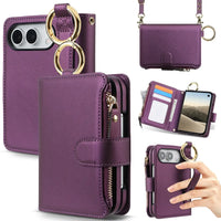 Buy Crossbody Wallet Case with Card Slots, Zipper Pocket & RFID Protection for iPhone Duo - CALLA at Caseles-iPhone Duo, Purple