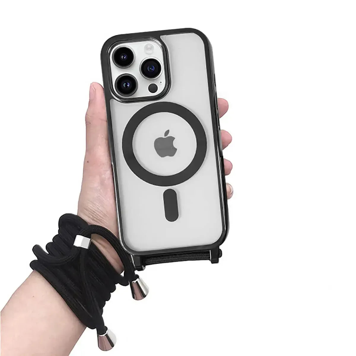 Buy Ultra Slim Magnetic Phone Case, Support Magsafe, Heavy Duty Shockproof Protective Cover, with Adjustable Crossbody Strap - Archer at Caseles-iPhone 16 Pro Max, Gray