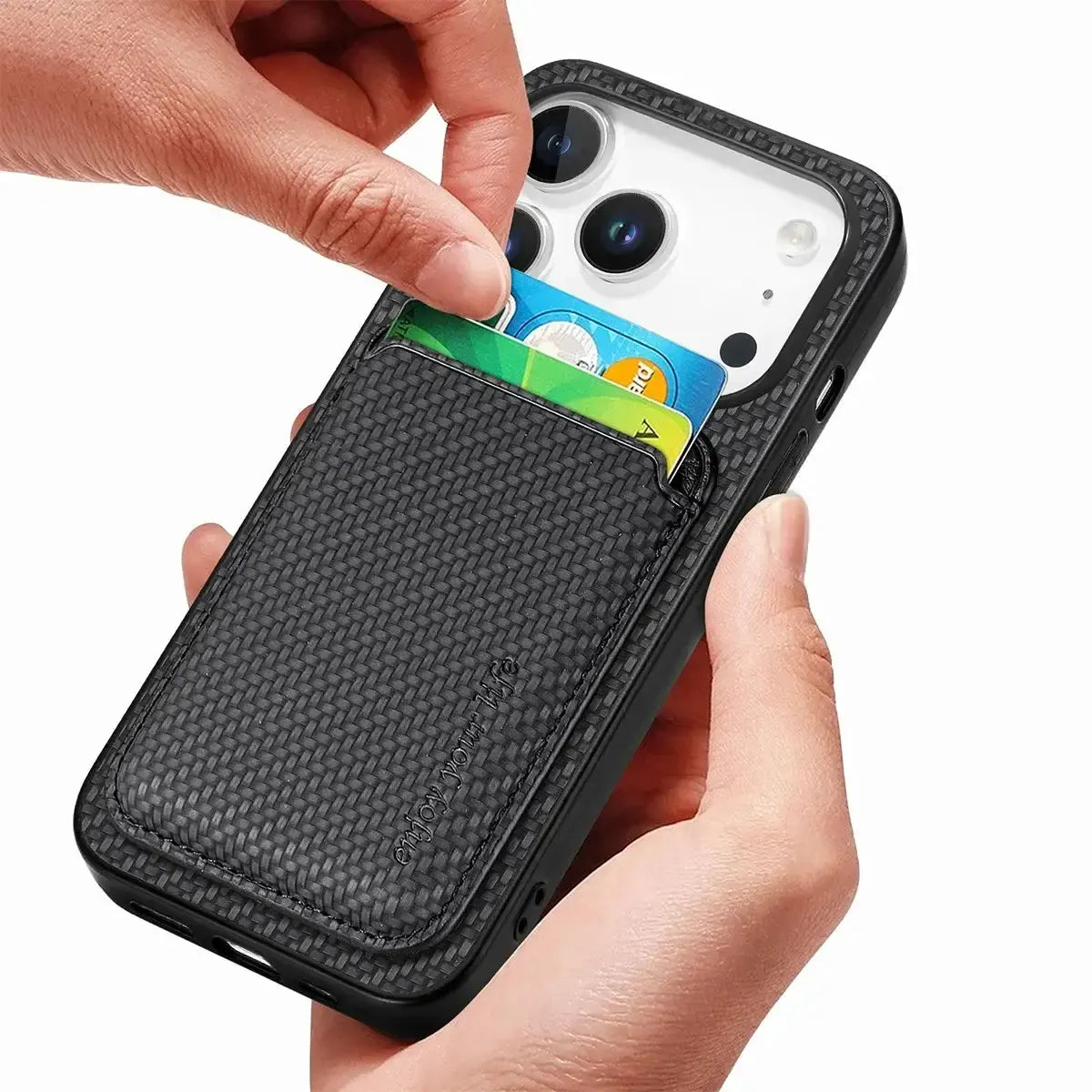 Buy Luxury Leather iPhone Wallet Case with Magnetic Closure & Card Slot - Ashton at Caseles-iPhone 17 Pro Max, Black