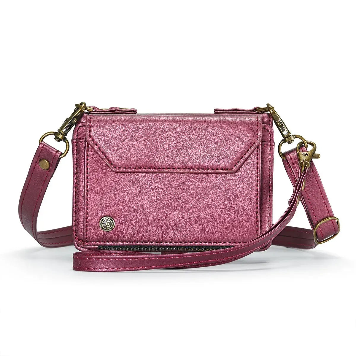 Buy Multifunctional Leather Crossbody Wallet Case with RFID Blocking & Wireless Charging for iPhone Duo - Aurelia at Caseles-iPhone Duo, Aurora-Purple