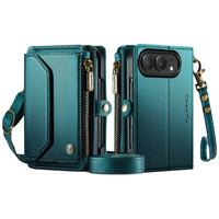 Buy Multifunctional Leather Crossbody Wallet Case with RFID Blocking & Wireless Charging for iPhone Duo - Aurelia at Caseles-iPhone Duo, Aurora-Purple