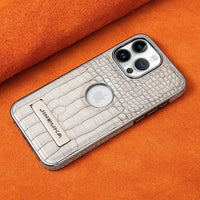 Buy Magnetic PU Leather Case for iPhone Series, Slim Fit Shockproof Back Cover with Integrated Kickstand & Wireless Charging Support - AXON at Caseles-iPhone 17 Pro Max, Brown