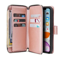 Buy Classic Wallet Phone Case, 9 Card Slots, Premium Leather, Credit Card Holder, Shockproof Case,Bakari at Caseles-iPhone 16 Pro Max, Bakari-Burgyndy