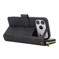 Buy Classic Wallet Phone Case, 9 Card Slots, Premium Leather, Credit Card Holder, Shockproof Case , BALDER at Caseles-iPhone 17 Pro Max, Balder-Black