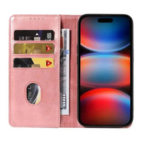 Buy Magnetic Folio Wallet Phone Case, Premium Leather, Credit Card Holder, Magnetic Closure, Flip Kickstand Shockproof Case, Barnaby at Caseles-iPhone 17 Pro Max, Barnaby-Brown