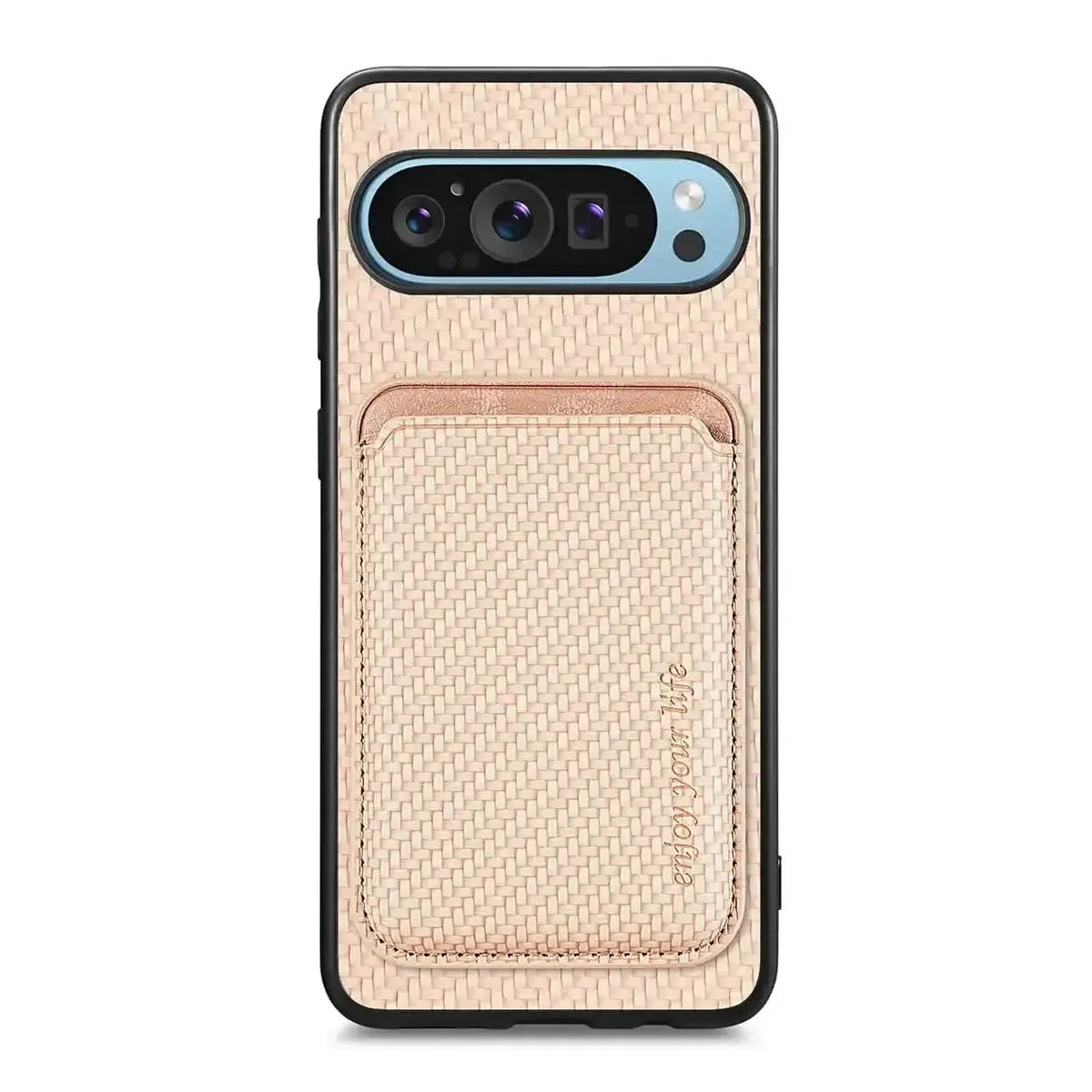 Buy Luxury Leather Google Pixel Wallet Case with Magnetic Closure & Card Slot - Beckett at Caseles-Google Pixel 9 Pro XL, Beige