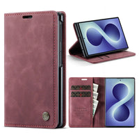 Buy Zipper Wallet Case for Galaxy Z Fold, Multi-Card Slots Leather Cover with Kickstand & 360° Full Protection - BERKELEY at Caseles-Samsung Galaxy Z Fold 8, BJM-Red