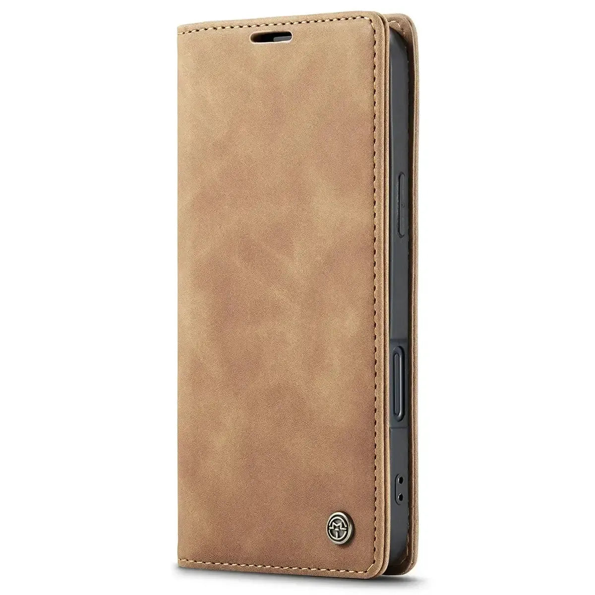 Buy Magnetic Flip Leather Card Wallet Case for iPhone, Kickstand & Drop Protection, BROOKS at Caseles-iPhone 17 Pro Max, BJM-Coffee