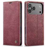Buy Magnetic Flip Leather Card Wallet Case for iPhone, Kickstand & Drop Protection, BROOKS at Caseles-iPhone 17 Pro Max, BJM-Coffee