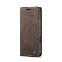Buy Magnetic Flip Leather Card Wallet Case for iPhone, Kickstand & Drop Protection, BROOKS at Caseles-iPhone 17 Pro Max, BJM-Coffee