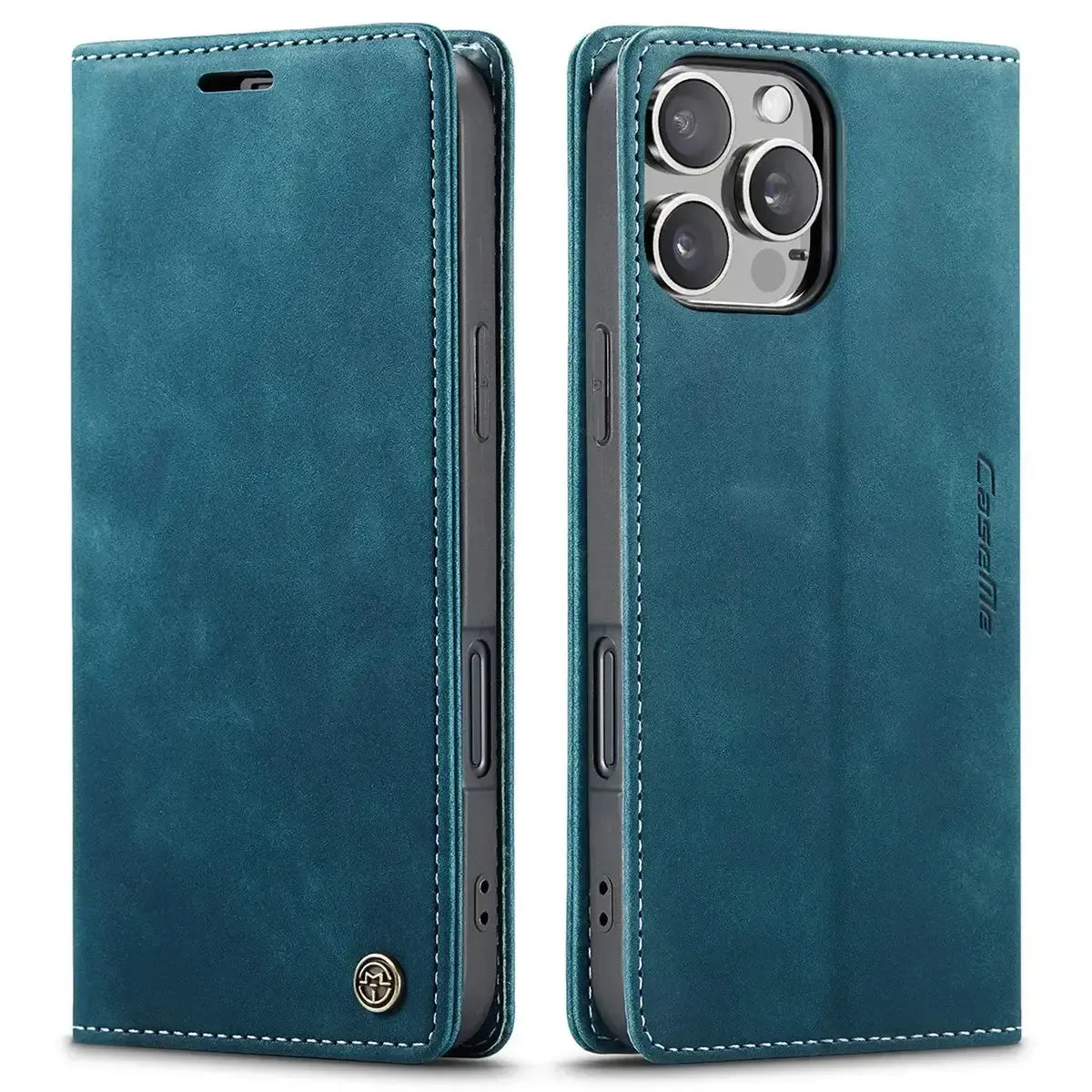 Buy Magnetic Flip Leather Card Wallet Case for iPhone, Kickstand & Drop Protection, BROOKS at Caseles-iPhone 17 Pro Max, BJM-Coffee