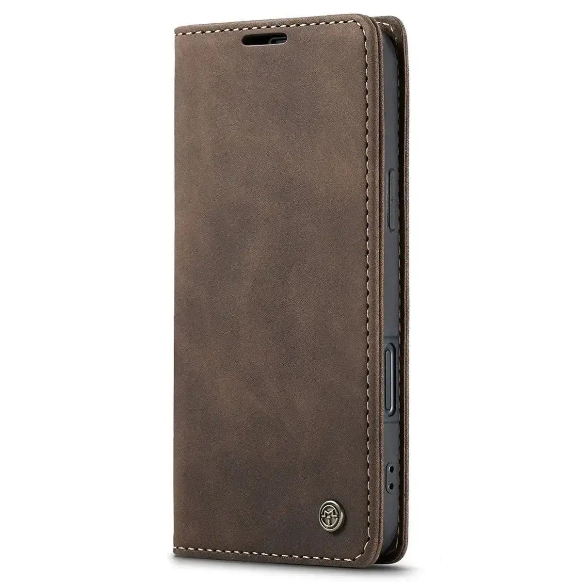 Buy Magnetic Flip Leather Card Wallet Case for iPhone, Kickstand & Drop Protection, BROOKS at Caseles-iPhone 17 Pro Max, BJM-Coffee