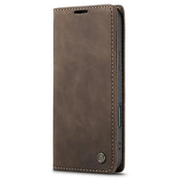 Buy Magnetic Flip Leather Card Wallet Case for iPhone, Kickstand & Drop Protection, BROOKS at Caseles-iPhone 17 Pro Max, BJM-Coffee
