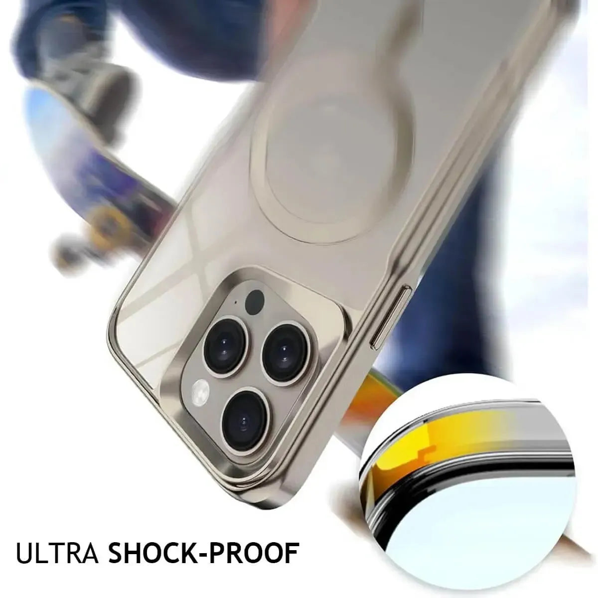 Buy Metal Corner Bumper iPhone Case, Frameless Lens Protector, EdgeGuard Protective Cover - Owen at Caseles-iPhone 17 Pro Max, Orange