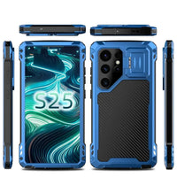 Buy Classic Full Body Metal Armor Phone Case, with Screen Protector, Heavy Duty Defender Shockproof Case - Bulwark at Caseles-Samsung Galaxy S25 Ultra, Black
