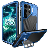 Buy Classic Full Body Metal Armor Phone Case, with Screen Protector, Heavy Duty Defender Shockproof Case - Bulwark at Caseles-Samsung Galaxy S25 Ultra, Blue