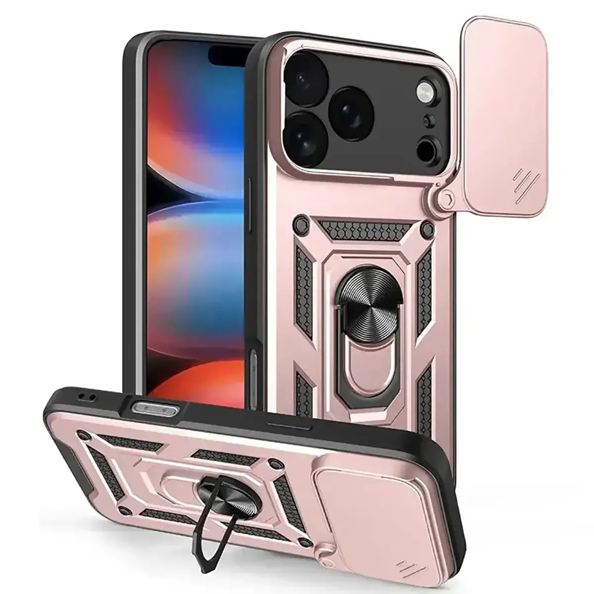 Buy Metal iPhone Case, with Built in Screen Protector, FullBody Protective Shockproof Heavy Duty Rugged Defender Cover,Callum at Caseles-iPhone 17 Pro Max, Callum-RoseGold