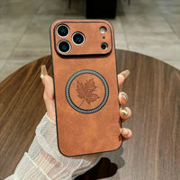 Buy MagSafe-compatible Canadian Maple Leaf Case with 8ft Drop Protection,Canuck at Caseles-iPhone 17 Pro Max, Brown