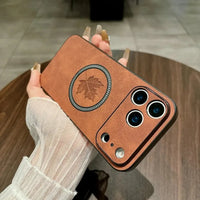 Buy MagSafe-compatible Canadian Maple Leaf Case with 8ft Drop Protection,Canuck at Caseles-iPhone 17 Pro Max, Brown