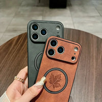 Buy MagSafe-compatible Canadian Maple Leaf Case with 8ft Drop Protection,Canuck at Caseles-iPhone 17 Pro Max, Brown