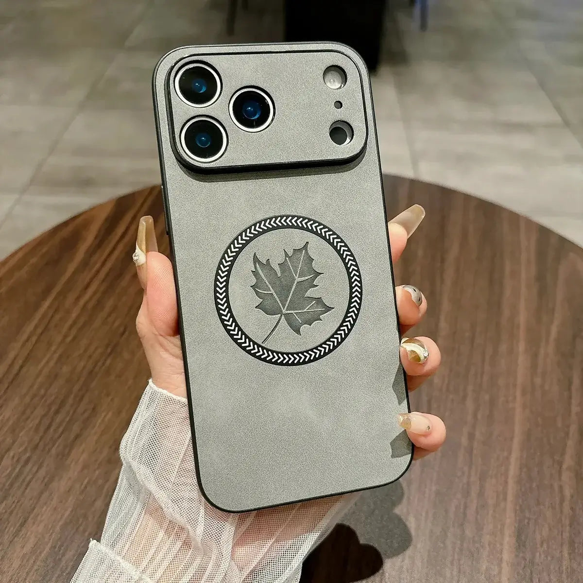 Buy MagSafe-compatible Canadian Maple Leaf Case with 8ft Drop Protection,Canuck at Caseles-iPhone 17 Pro Max, Gray