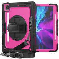 Buy Full Body Case for iPad, with Detachable Strap & Pencil Holder & built in Screen Protector 360 Rotating Hand Strap Stand Drop Proof Cover at Caseles-iPad Air 6 (2024 13 inch), CFBP-Black
