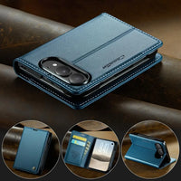 Buy Slim & Lightweight Flip Folio with 2 Card Slots, 1 Cash Slot, RFID Protection, Magnetic Closure & Wireless Charging Support for iPhone Duo - CLEO at Caseles-iPhone Duo, Black