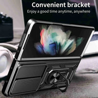 Buy Heavy Duty Case for Galaxy Z Fold, Sliding Camera Lens Cover & Ring Kickstand, Military Grade Shockproof Armor - Cole at Caseles-Samsung Galaxy Z Fold 7, Black