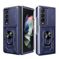 Buy Heavy Duty Case for Galaxy Z Fold, Sliding Camera Lens Cover & Ring Kickstand, Military Grade Shockproof Armor - Cole at Caseles-Samsung Galaxy Z Fold 7, Blue