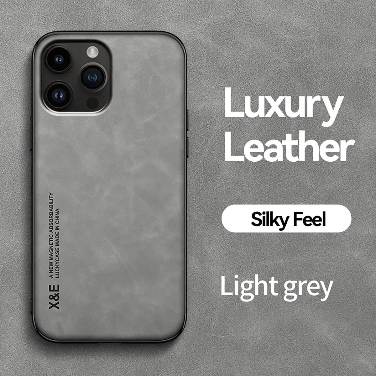 Buy Camera & Screen Protection, Shockproof Drop Protection, Precise Cutouts, Stylish Leather Case for iPhone,CORBIN at Caseles-iPhone 16 Pro Max, Carter-LightGrey