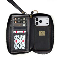 Buy Multi Functional Wallet Phone Case, 14 Card Slots 3 Purse 1 Zipper 1 Wrist Band 1 Metal Buckle, Wrist Strap Clutch Magnetic Detachable,Darell at Caseles-iPhone 17 Pro Max, Darell-Brown
