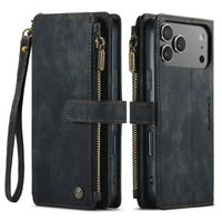Buy Zipper Flip Folio Wallet Phone Case, Premium Leather Cover with Card Slots Cash Pocket Magnetic Closure and Kickstand,Devy at Caseles-iPhone 17 Pro Max, Khaki