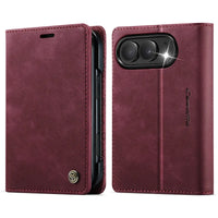 Buy Vintage Frosted Leather Flip Folio with Multiple Card Slots, Cash Pocket, Secure Magnetic Closure & All-Around Protection for iPhone Duo - DUNE at Caseles-iPhone Duo, Black