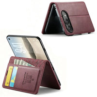 Buy Vintage Frosted Leather Flip Folio with Multiple Card Slots, Cash Pocket, Secure Magnetic Closure & All-Around Protection for iPhone Duo - DUNE at Caseles-iPhone Duo, Black