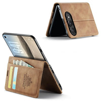 Buy Vintage Frosted Leather Flip Folio with Multiple Card Slots, Cash Pocket, Secure Magnetic Closure & All-Around Protection for iPhone Duo - DUNE at Caseles-iPhone Duo, Black