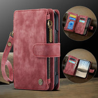 Buy Multifunctional Leather Wallet Case with Detachable Wristlet & Wireless Charging for iPhone Duo - Duran at Caseles-iPhone Duo, Khaki
