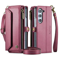 Buy Zipper Wallet Phone Case, RFID Blocking, Leather, Card Slots, for Samsung Galaxy at Caseles-Samsung Galaxy Z Fold 7, Aurora-Purple