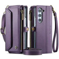 Buy Zipper Wallet Phone Case, RFID Blocking, Leather, Card Slots, for Samsung Galaxy at Caseles-Samsung Galaxy Z Fold 7, Aurora-Purple