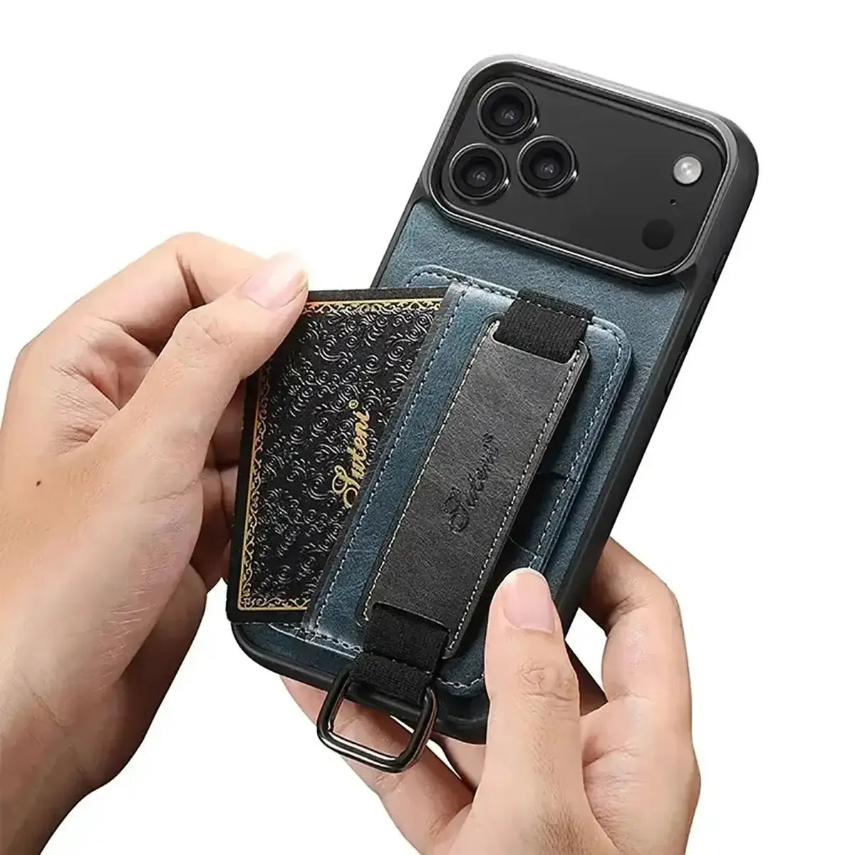 Buy Full Coverage Protection, Leather Phone case, Phone Stander, Card Holder Wallet Case ,Ezra at Caseles-iPhone 17 Pro Max, Ezra-Brown