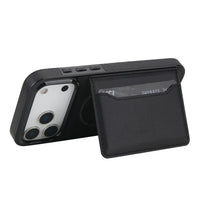 Buy Shockproof Protective Case with Card Holder, Magnetic Charging Compatibility & Hands-Free Viewing Stand - HALE at Caseles-iPhone 17 Pro Max, Black