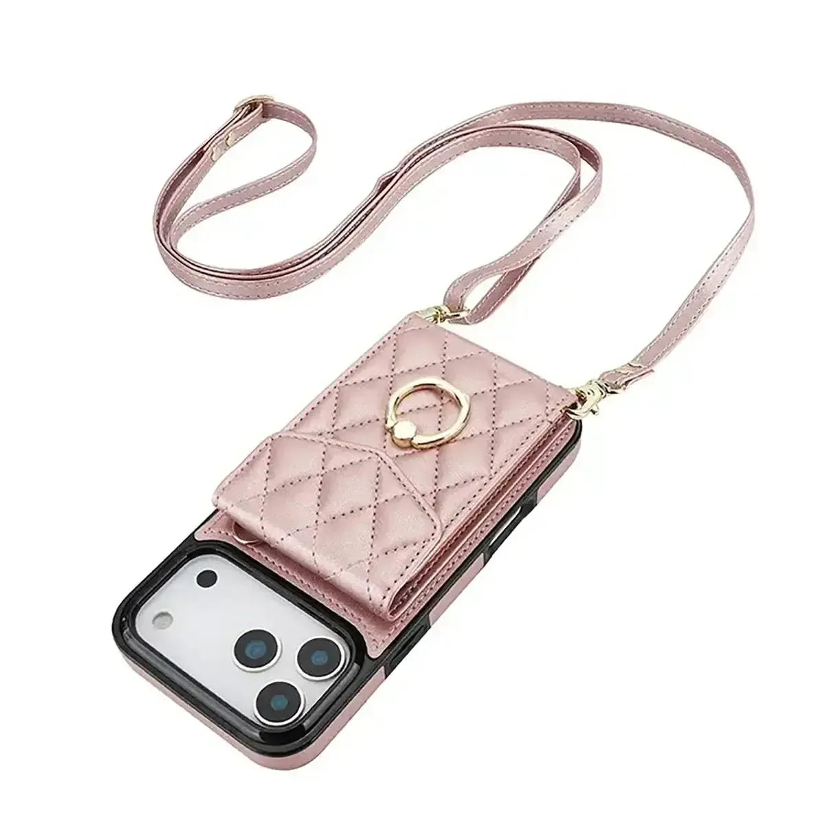 Buy Crossbody Wallet Phone Case, 360 Rotation Ring Holder, Card Slots & Detachable Wrist Strap, RFID Blocking, Kickstand, Shockproof Cover,Harley at Caseles-iPhone 17 Pro Max, Harley-Black